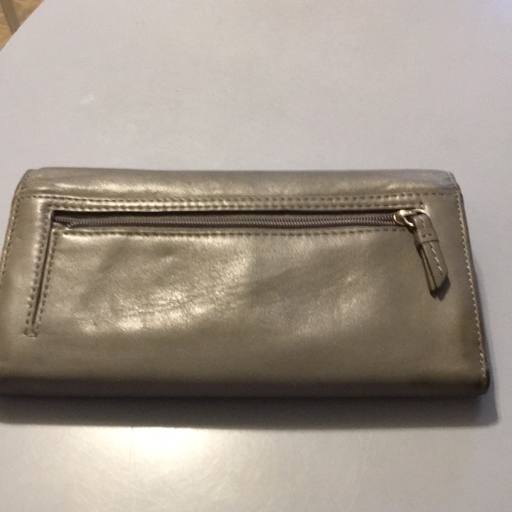 Coach Soho Pleated Leather Trifold Gray Wallet - Picture 2 of 10